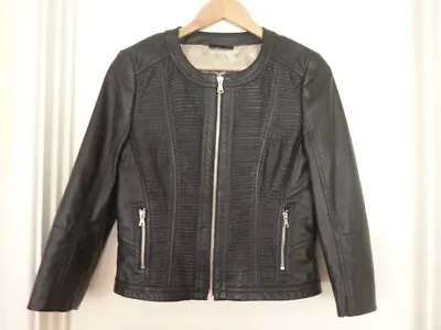 Buy Gerry Weber Real Leather Jacket Black Butter Soft Size 10 VGC • 24.99£