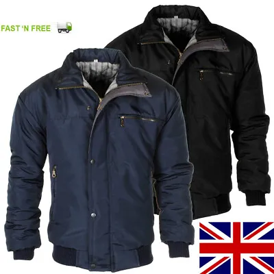 Buy Men's Sky Diver Bomber Warm Padded Jacket Check Lined Work Winter Coat • 24.99£