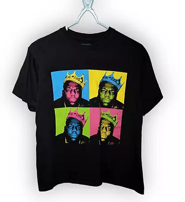 Buy Notorious B.I.G Black T Shirt With Andy Warhol Style Front Print Size M VGC • 14.99£