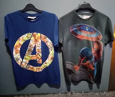 Buy Marvel Avengers & Spider-Man T Shirts - Men's Medium & Small *Captain America* • 4.99£