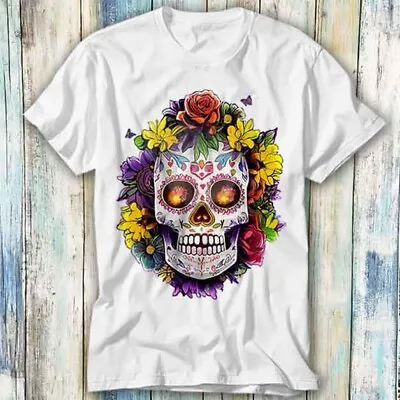 Buy Floral Sugar Skull Day Of The Dead Dia De T Shirt Meme Gift Top Tee Unisex 1153 • 6.35£
