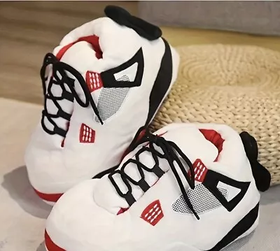 Buy Jordan AJ4 White Slippers Men’s Comfy Basketball Slippers • 21£