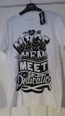 Buy Official Of Mice & Men 'meet My Dedication' T-shirt - White, Size Medium - New! • 14.95£