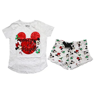 Buy Disney Ladies Womens Minnie Mickey Mouse Short Pyjamas Set Size XS-XL Christmas • 9.99£