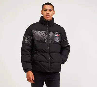 Buy Tommy Jeans Mens Black Puffer Jacket Hilfiger Winter Down Coat RP £250 S M L XL • 144.99£