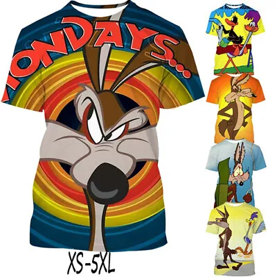 Buy 3D Womens/mens Short Sleeve T-Shirt Casual Tops Tee Road Runner&Wile E Coyote • 9.59£