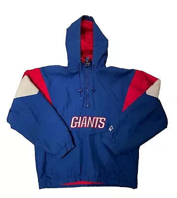Buy Starter NFL New York Giants Jacket Blue Red White - Mens Size Large • 59.99£