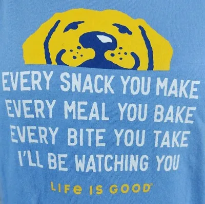 Buy Life Is Good, NWT, Women's Dog  I'll Be Watching You  Blue Crusher Tee, Sz. S • 20.84£