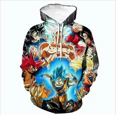Buy New Mens 3D Anime DBS Saiyan Son Goku Sweaters Hoodie Sweatshirts • 28.79£