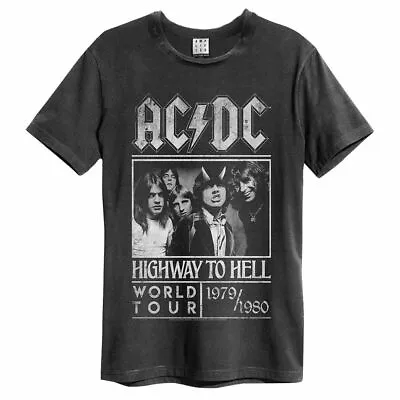 Buy Amplified Acdc Highway To Hell Poster Official Merch T-Shirt Dark Grey - New • 23.70£