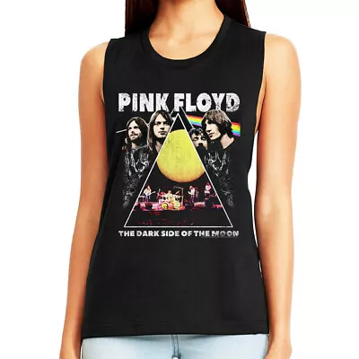 Buy Pink Floyd Dark Side Of The Moon Women's Muscle Tank Top Rock Band Merch • 25.10£