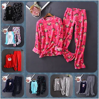 Buy Ladies Fleece Pyjamas Warm Cosy Thick Winter Sleepwear Lounge Wear Christmas Gif • 9.99£