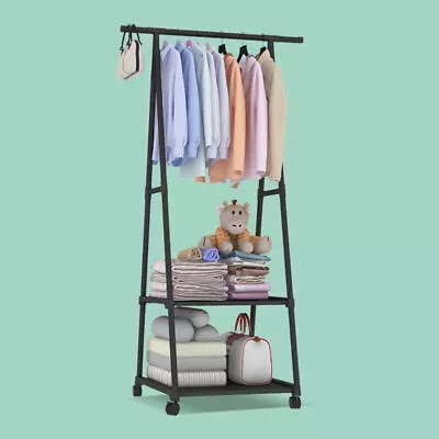 Buy Heavy Duty Metal Clothes Rail Hanging Rack Garment Display Stand Storage Shelf++ • 12.89£