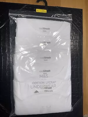 Buy 1 X 5 M&S Marks And Spencers Men’s  T Shirt, Large, L Cool & Fresh, New, Sealed • 25£