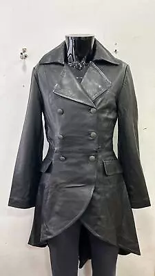 Buy EDWARDIAN Ladies Women Black Laced Real Napa Leather Jacket Coat Gothic P-713 • 49£