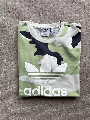 Buy Men's Adidas Camo Crew Neck T-shirt Size Medium • 12.50£
