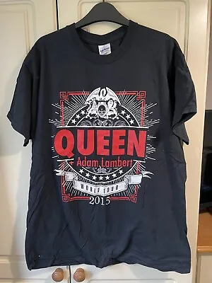 Buy Genuine Queen + Adam Lambert World Tour 2015 T Shirt Size Medium Official Merch • 17.99£