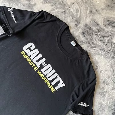 Buy Call Of Duty Infinite Warfare Black Spell Out Promotional Shirt Unisex L Large • 9.99£