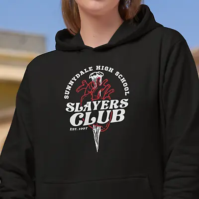 Buy Slayers Club Black Hoodie Pullover - Sunnydale High School Buffy Vampire Stake • 14.99£