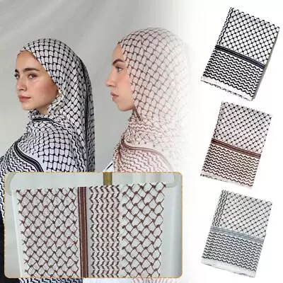 Buy Palestine Scarf Islamic Chiffon Scarf Keffiyeh Hijab Palestinian Hijab Shawls W • 6.08£