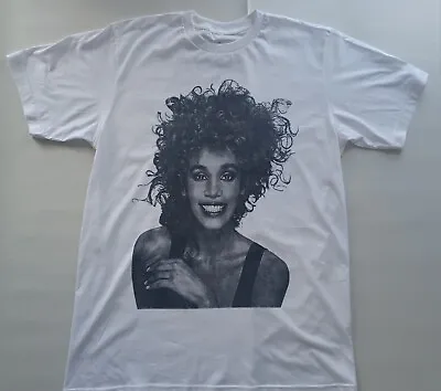 Buy Whitney Houston NEW T Shirt Med Photo Black & White 100% Cotton Unisex White • 14.99£