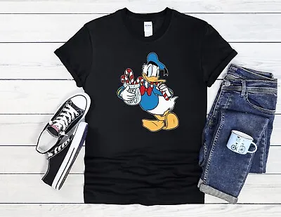Buy Christmas Donald Duck Men Women Jute Bag Unisex Hoodie Baseball T Shirt Top 3669 • 19.99£
