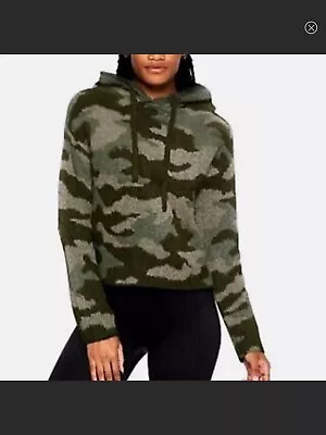Buy PINK Victoria’s Secret Camo Cropped Hooded Sweater Size Medium • 24.13£