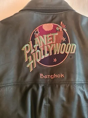 Buy Planet Hollywood “Bangkok”, Classic Black Leather Jacket, Inside Dark Green • 250£