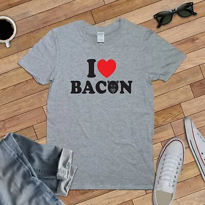 Buy I LOVE BACON T-SHIRT (hangover Pig Pigs Ham Pork Sandwich Sausage Ny Foodie) • 14.99£