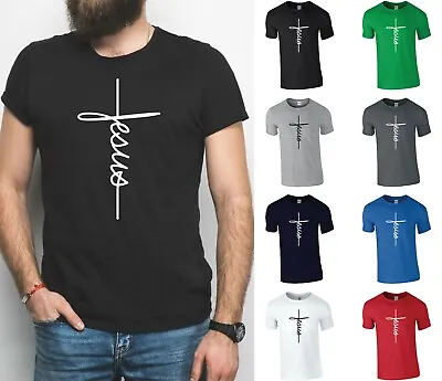 Buy Jesus Signature T-Shirt - Christian Cross Christ Tee • 13.20£