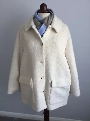 Buy M&s Ladies Stunning Ivory Boucle/teddy Style Coat/jacket Size 20 Bnwt • 45£