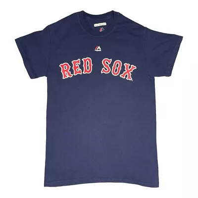 Buy Red Sox Tee T-Shirt Majestic Boston Baseball USA Sports Majestic Betts 50 Navy L • 12.99£