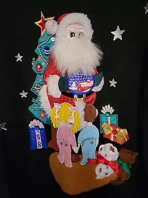 Buy Womens Christmas Work In Progress Sweater W/Santa, Tree, Children, Pets & Gifts. • 14.34£