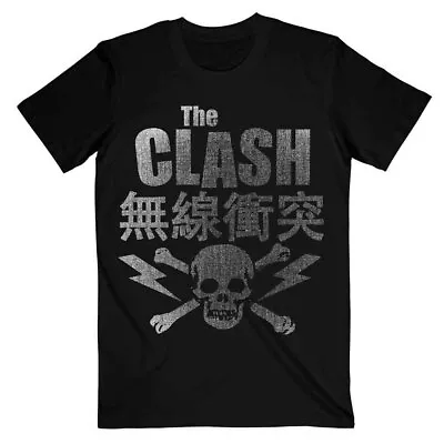 Buy Officially Licensed The Clash Skull & Crossbones Black T Shirt The Clash Tee • 15.50£