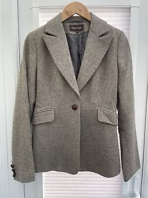 Buy Phase Eight Tweed Blazer Jacket UK 10 Brown Herringbone • 9.99£