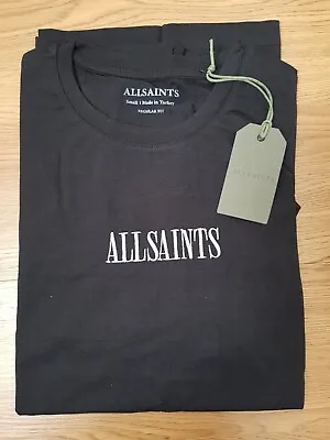 Buy All Saints Mens Opposition Crew T-shirt EMBROIDERED Logo White,Navy, Grey, Black • 26.50£