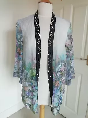 Buy River Island Diamante Embellished Kimono Jacket Sheer Floral Birds £45 Bnwt  • 14.99£