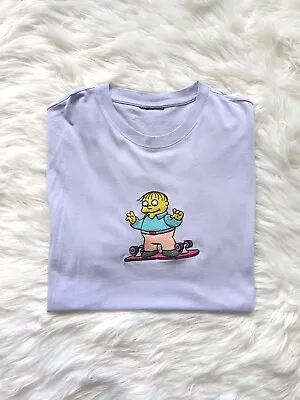Buy The Simpsons - Skateboard Ralph - Large / Lilac T-shirt - Embroidered Design H&M • 24.99£