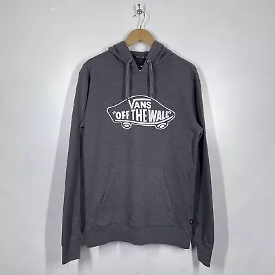 Buy Vans Hoodie Mens Medium Grey Pullover Spell Out Off The Wall Logo Skateboarding • 17.99£