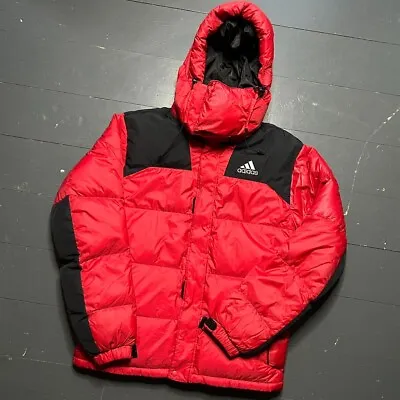 Buy Red And Black Adidas Puffer Jacket - Size M • 35£