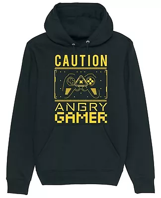 Buy Caution Angry Gamer Hoodie Funny Gaming Console Game Geek Gift Him Dad Son • 17.95£