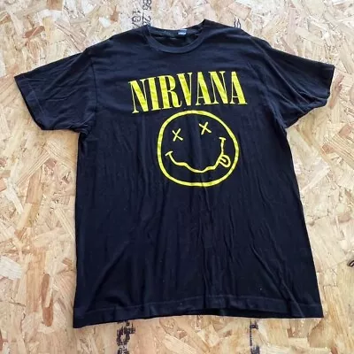 Buy Nirvana T Shirt Large L Black Mens Graphic Band Music • 7.99£