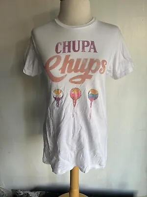 Buy CHUPA CHUPS (2018) Official Women's Retro Lollipop White T-Shirt Size Small • 18.33£