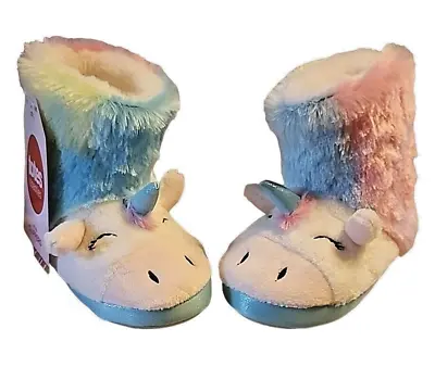 Buy Size 11/12 Childs Kids Totes Toasties Unicorn Slippers Rainbow Faux Fur NEW • 17.06£