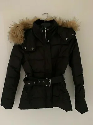 Buy New Warehouse Faux Fur Puffer Jacket Size 10 Super Warm, Detachable Hoodie  • 29.99£