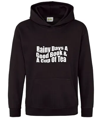 Buy Rainy Days A Good Book & A Cup Of Tea, Jumper Sweater Hooded Top • 24.72£