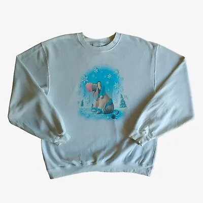 Buy Vintage 90s Disney Eeyore Sweatshirt, Pooh Cartoon Retro Christmas Snow Preppy • 26£