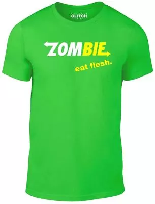 Buy Zombie Eat Flesh Men's T-Shirt - Gift Dead Zombie Walking Blood Walker Halloween • 12.99£