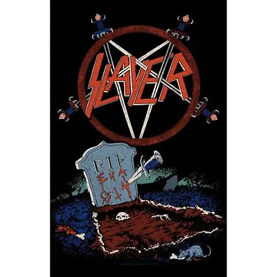 Buy Slayer Reign In Pain Poster Flag Textile Fabric Wall Banner Official Band Merch • 22.12£