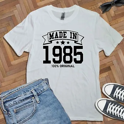 Buy MADE IN 1985 T-SHIRT (Tee Birthday 80s Gift Dad Mom Present Celebration Son) • 13.49£